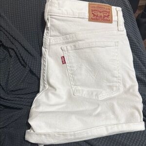 Levi's White Denim Shorts